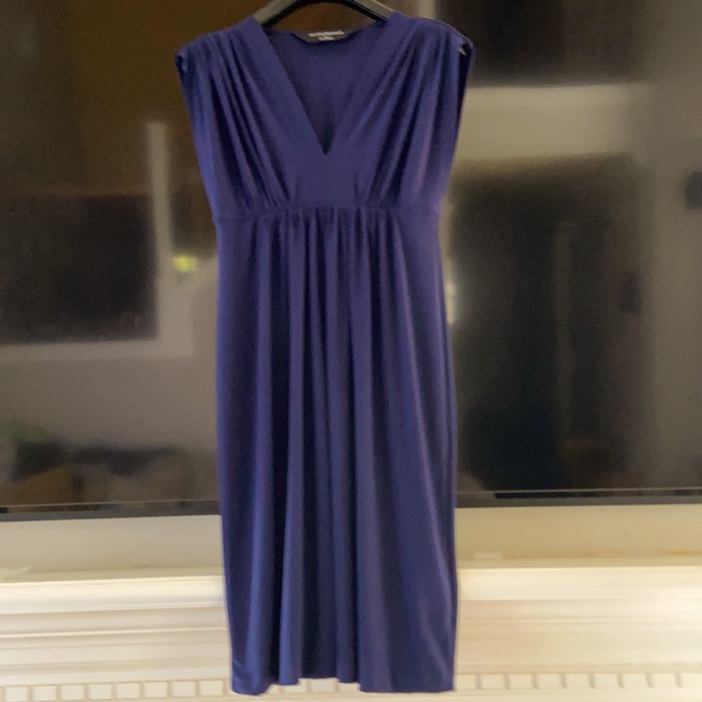 NORMA KAMALI EMPIRE NAVY MIDI DRESS